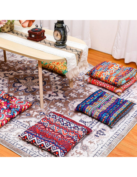 Cojines de Suelo Bohemios Nuogo 12 Pcs 38x38 cm Lavables