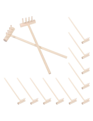 Set de Rastrillos Mini Jardín Zen Homoyoyo 12 Pcs Bambú