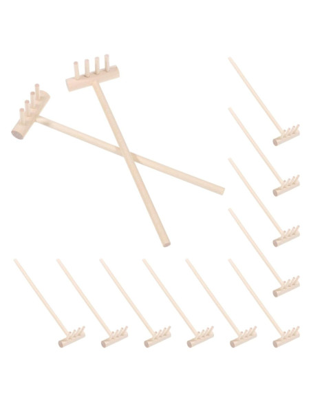 Set de Rastrillos Mini Jardín Zen Homoyoyo 12 Pcs Bambú