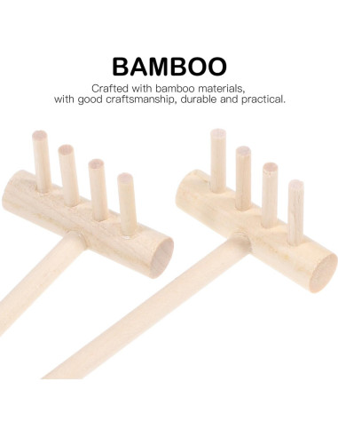 Set de Rastrillos Mini Jardín Zen Homoyoyo 12 Pcs Bambú