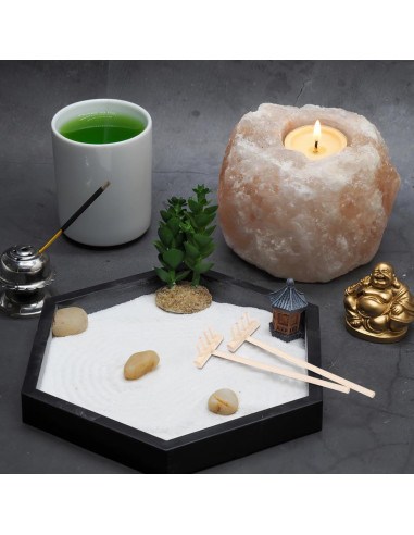 Set de Rastrillos Mini Jardín Zen Homoyoyo 12 Pcs Bambú