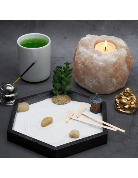 Set de Rastrillos Mini Jardín Zen Homoyoyo 12 Pcs Bambú