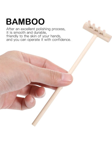 Set de Rastrillos Mini Jardín Zen Homoyoyo 12 Pcs Bambú