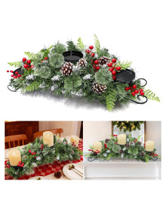 Centro de Mesa Navideño TURNMEON 76 cm con 3 Portavelas