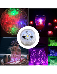 Luces LED Mini Sumergibles KUCAM con Control Remoto RGB - Paquete de 10 2
