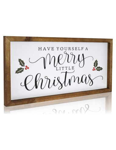 Letrero de Pared Navidad EMAX HOME 40.64x20.32cm Madera