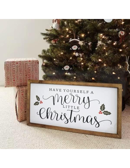 Letrero de Pared Navidad EMAX HOME 40.64x20.32cm Madera