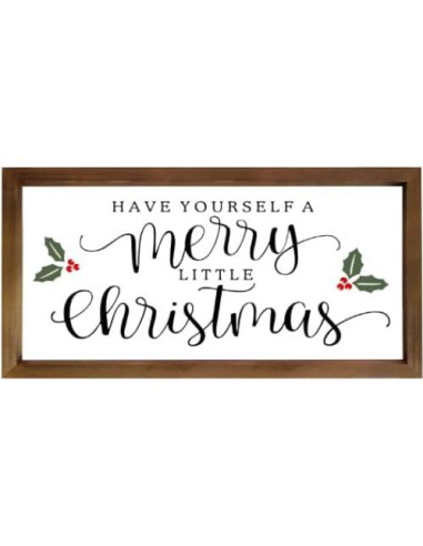 Letrero de Pared Navidad EMAX HOME 40.64x20.32cm Madera