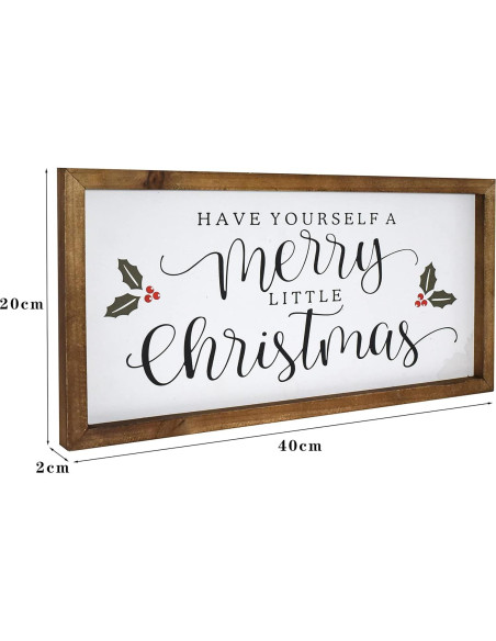 Letrero de Pared Navidad EMAX HOME 40.64x20.32cm Madera