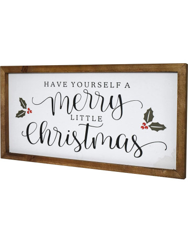 Letrero de Pared Navidad EMAX HOME 40.64x20.32cm Madera