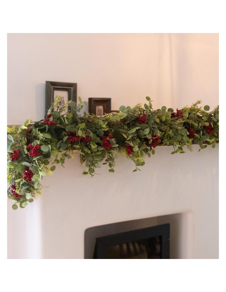 Guirnalda Navideña Artificial 1.92m Anna's Whimsy Verde-Rojo