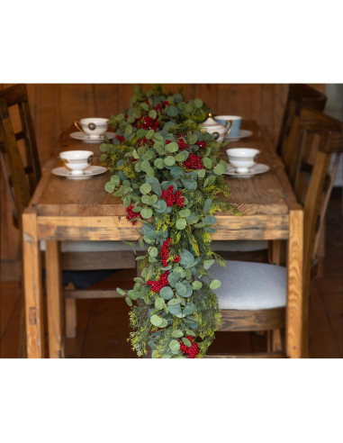 Guirnalda Navideña Artificial 1.92m Anna's Whimsy Verde-Rojo