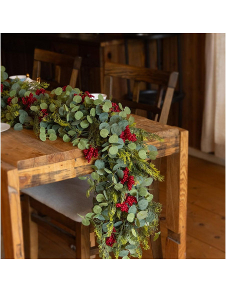 Guirnalda Navideña Artificial 1.92m Anna's Whimsy Verde-Rojo