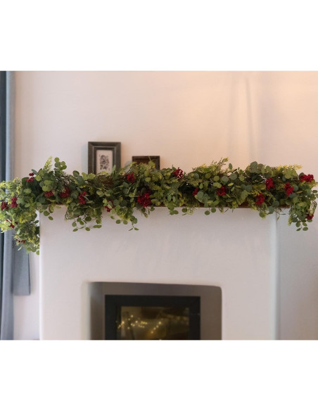 Guirnalda Navideña Artificial 1.92m Anna's Whimsy Verde-Rojo
