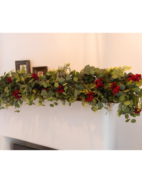 Guirnalda Navideña Artificial 1.92m Anna's Whimsy Verde-Rojo