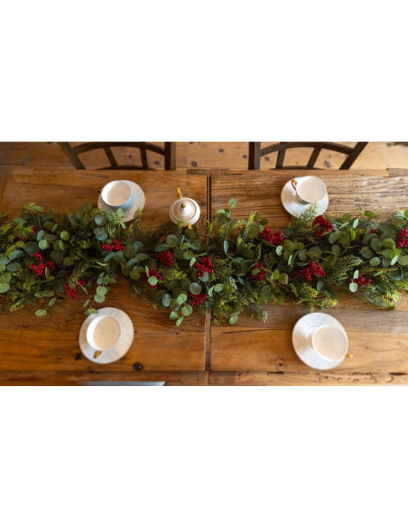 Guirnalda Navideña Artificial 1.92m Anna's Whimsy Verde-Rojo