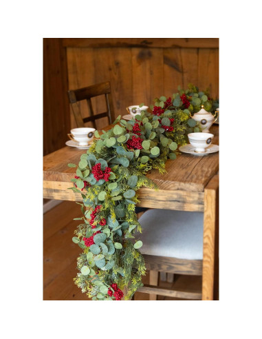 Guirnalda Navideña Artificial 1.92m Anna's Whimsy Verde-Rojo