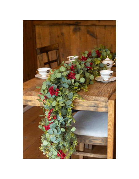 Guirnalda Navideña Artificial 1.92m Anna's Whimsy Verde-Rojo