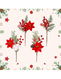 Centro de Mesa Navideño Dlerom Jarrón Metal 19 cm con Flores 2