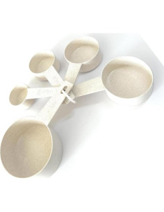 Juego de 10 Tazas y Cucharas Medidoras GODAGE Color Crema 2