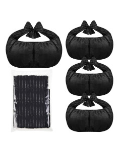 50 Sujetadores Desechables para Spa Boyiee - Negro, Tela No Tejida