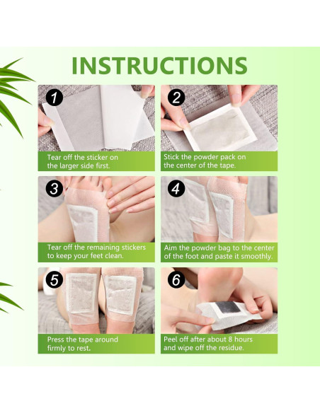 50 Almohadillas para Pies de Jengibre y Vinagre de Bambú