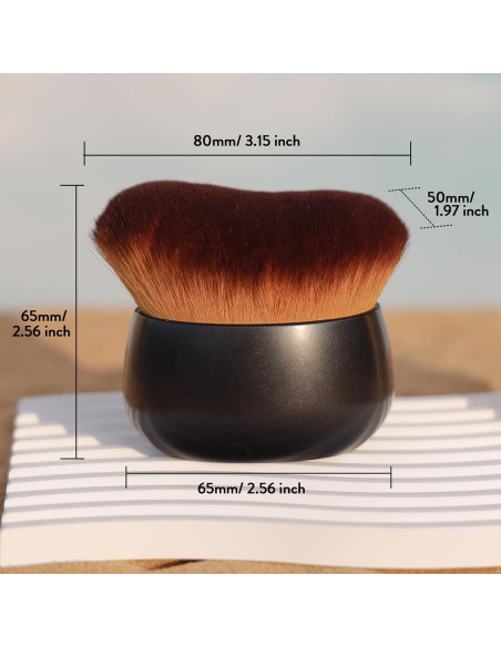 Brocha de Cuerpo DRIPOO Kabuki 80mm para Autobronceador - Negro