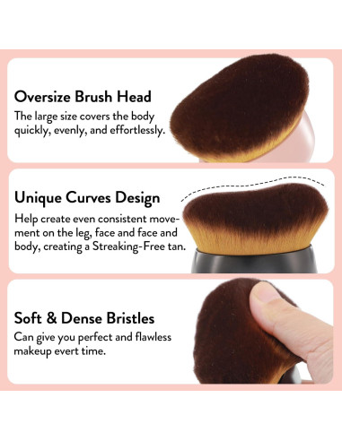 Brocha de Cuerpo DRIPOO Kabuki 80mm para Autobronceador - Negro