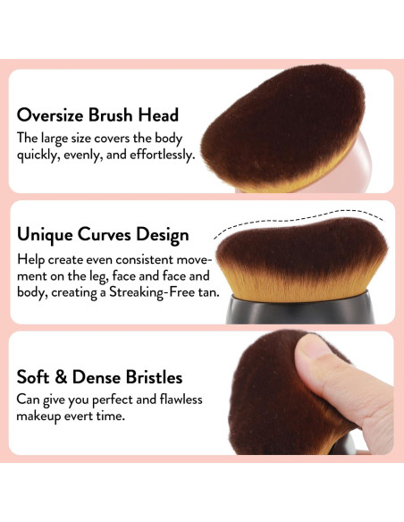 Brocha de Cuerpo DRIPOO Kabuki 80mm para Autobronceador - Negro