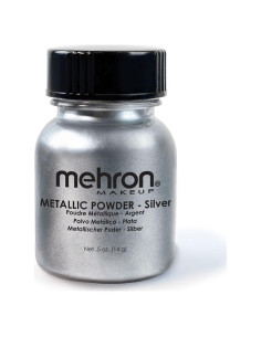 Polvo Metálico Mehron Plata 14 g para Maquillaje Facial y Corporal