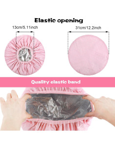 Gorros de Tratamiento Capilar Prasacco 2 Pcs Rosa Doble Capa 2