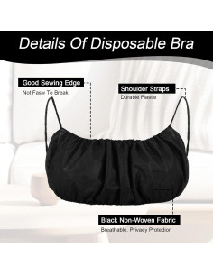 100 Sujetadores Desechables Mujeres Yuanan Talla Única Negro 2