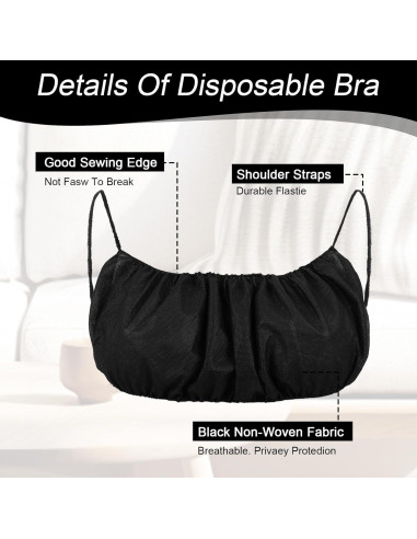 100 Sujetadores Desechables Mujeres Yuanan Talla Única Negro