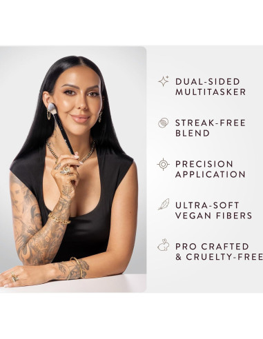 Brocha Multi-Pro BK Beauty N17 Doble Cara para Maquillaje