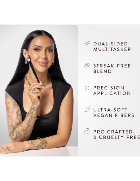 Brocha Multi-Pro BK Beauty N17 Doble Cara para Maquillaje