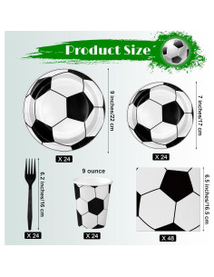 Juego de Fiesta de Fútbol 144 Piezas Kochorie Utensilios 2