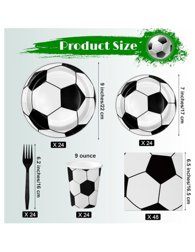 Juego de Fiesta de Fútbol 144 Piezas Kochorie Utensilios