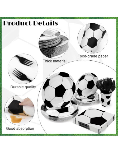 Juego de Fiesta de Fútbol 144 Piezas Kochorie Utensilios