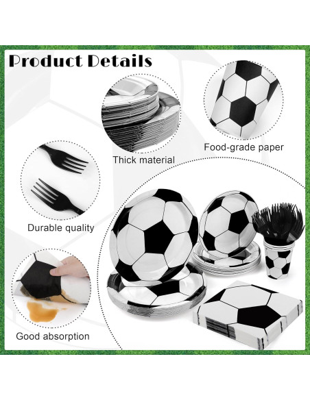 Juego de Fiesta de Fútbol 144 Piezas Kochorie Utensilios