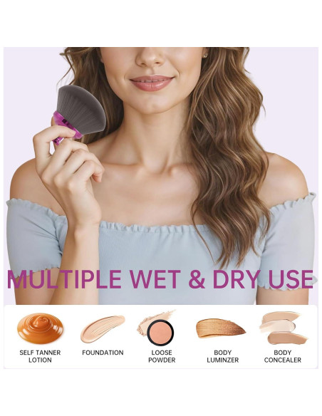 Brocha de Maquillaje Corporal Riawit 9.6 cm Suave Kabuki