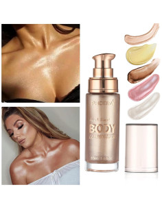 Aceite Brillante Corporal Lezero 29.57ml Rosa Dorado Hidratante 2