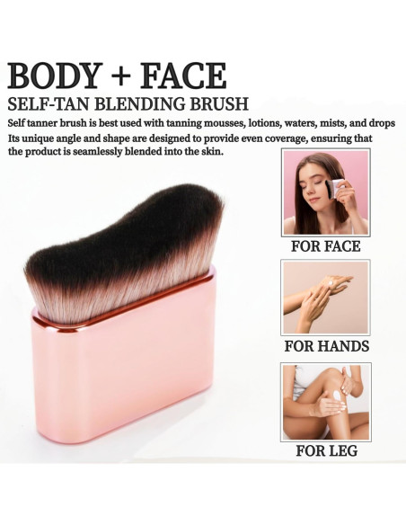 Brocha Kabuki Profesional Diryi para Bronceador Automático Rosa Oro