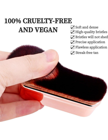 Brocha Kabuki Profesional Diryi para Bronceador Automático Rosa Oro