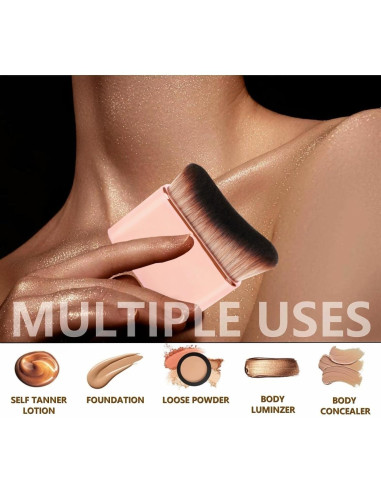 Brocha Kabuki Profesional Diryi para Bronceador Automático Rosa Oro