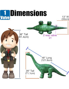 Dinosaurio Inflable Jet Creations Brachiosaurus 71 cm Verde 2