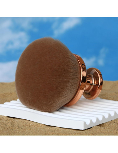 Brocha Autobronceadora Kabuki XXL DRIPOO - Oro, 9 cm