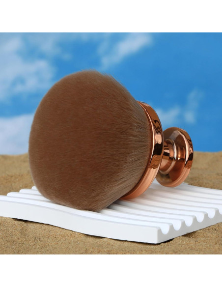 Brocha Autobronceadora Kabuki XXL DRIPOO - Oro, 9 cm