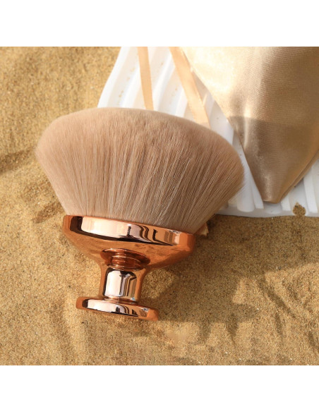 Brocha Autobronceadora Kabuki XXL DRIPOO - Oro, 9 cm