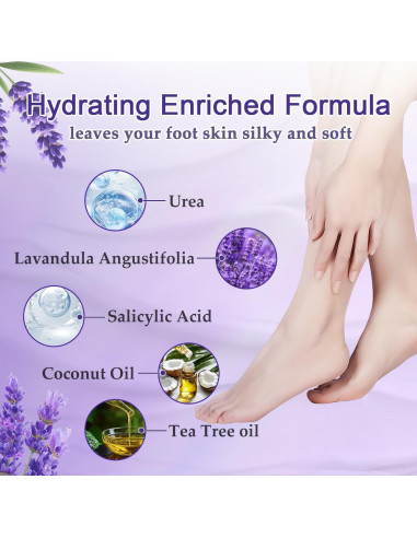 Mascarilla Exfoliante para Pies Genérico - 5 Paquetes con Urea y Lavanda