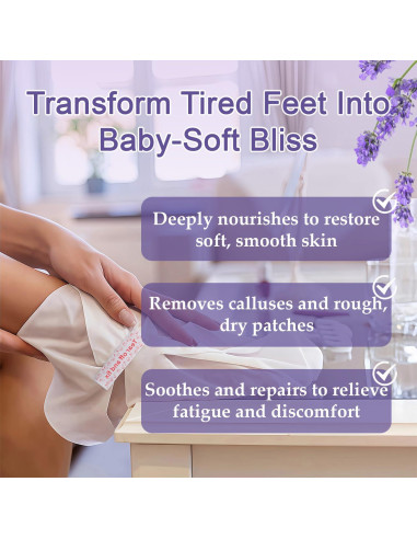 Mascarilla Exfoliante para Pies Genérico - 5 Paquetes con Urea y Lavanda
